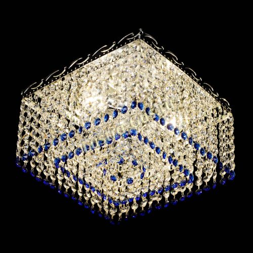 Люстра Квадрат Оптикон синяя в Сочи Гусь Хрустальный