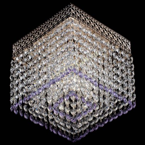 Люстра Квадрат Венеция №1 фиолетовая в Сочи Гусь Хрустальный