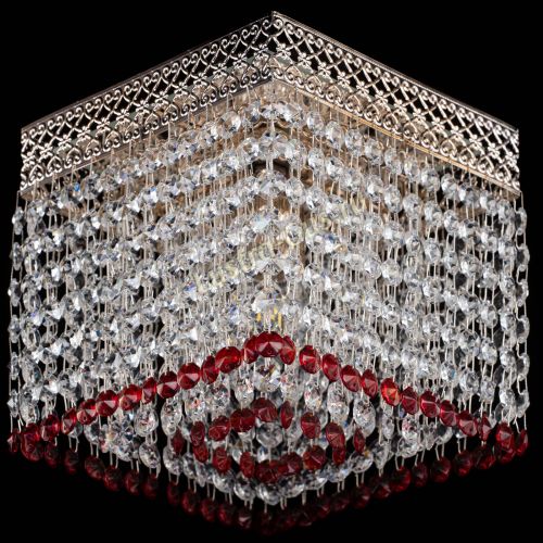 Люстра Квадрат Венеция №1 красная в Сочи Гусь Хрустальный
