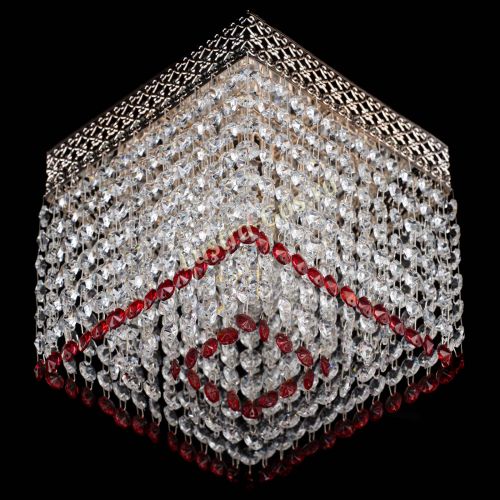 Люстра Квадрат Венеция №1 красная в Сочи Гусь Хрустальный