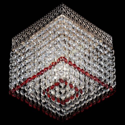 Люстра Квадрат Венеция №1 красная в Сочи Гусь Хрустальный