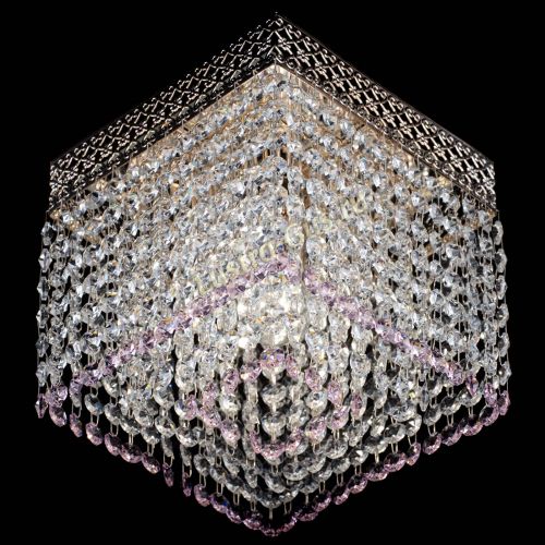 Люстра Квадрат Венеция №1 розовая в Сочи Гусь Хрустальный