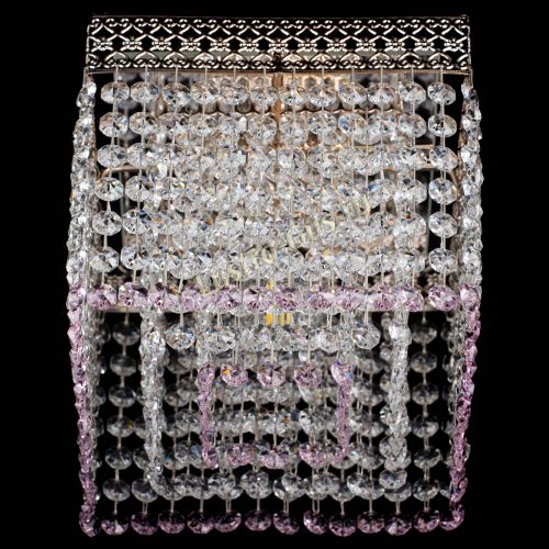 Люстра Квадрат Венеция №1 розовая в Сочи Гусь Хрустальный