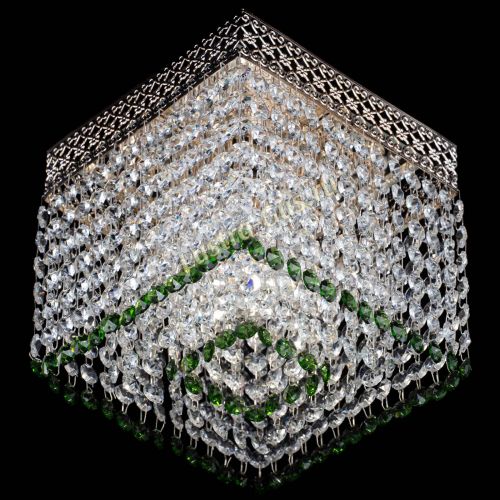 Люстра Квадрат Венеция №1 зеленая в Сочи Гусь Хрустальный