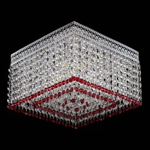 Люстра Квадрат Венеция №3 красная в Сочи Гусь Хрустальный