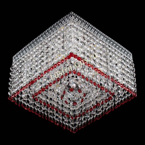Люстра Квадрат Венеция №3 красная в Сочи Гусь Хрустальный