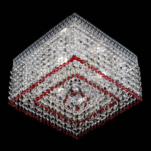 Люстра Квадрат Венеция №3 красная в Сочи Гусь Хрустальный