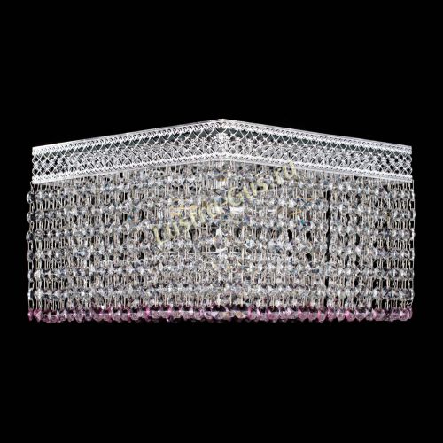 Люстра Квадрат Венеция №3 розовая в Сочи Гусь Хрустальный