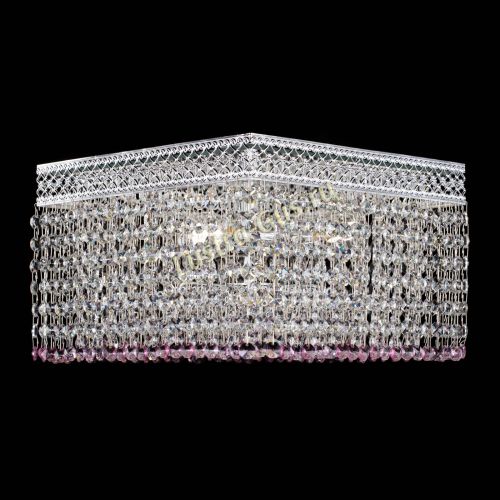 Люстра Квадрат Венеция №3 розовая в Сочи Гусь Хрустальный