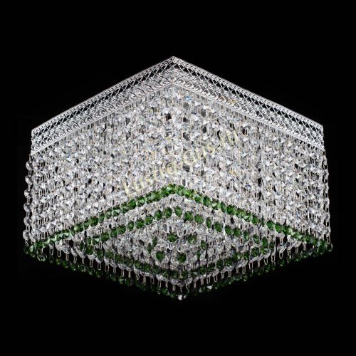 Люстра Квадрат Венеция №3 зеленая в Сочи Гусь Хрустальный