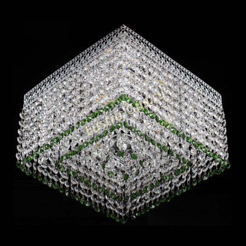 Люстра Квадрат Венеция №3 зеленая в Сочи Гусь Хрустальный