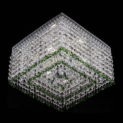 Люстра Квадрат Венеция №3 зеленая в Сочи Гусь Хрустальный