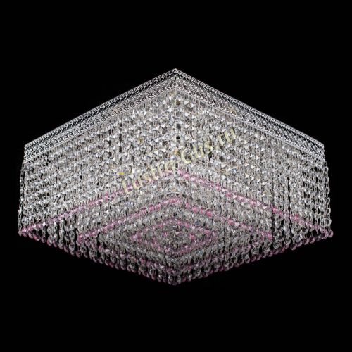 Люстра Квадрат Венеция №5 розовая в Сочи Гусь Хрустальный