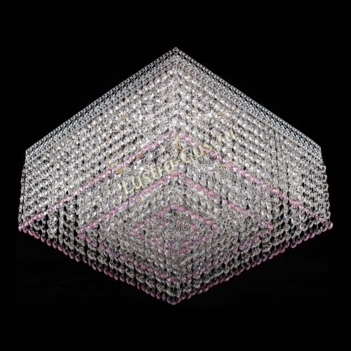 Люстра Квадрат Венеция №5 розовая в Сочи Гусь Хрустальный