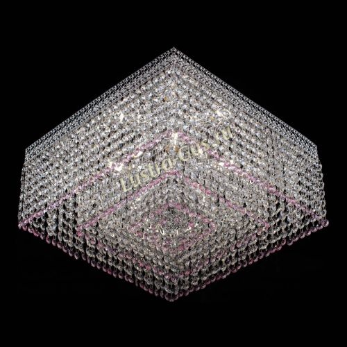 Люстра Квадрат Венеция №5 розовая в Сочи Гусь Хрустальный