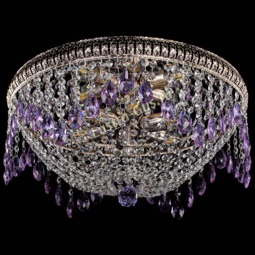 Люстра Лацио №5 журавлик фиолетовая в Сочи Гусь Хрустальный