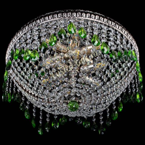 Люстра Лацио №5 журавлик зеленая в Сочи Гусь Хрустальный