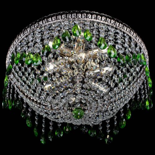 Люстра Лацио №5 журавлик зеленая в Сочи Гусь Хрустальный