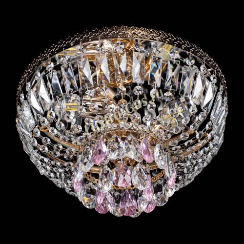 Люстра Милан Астра №3 розовая в Сочи Гусь Хрустальный