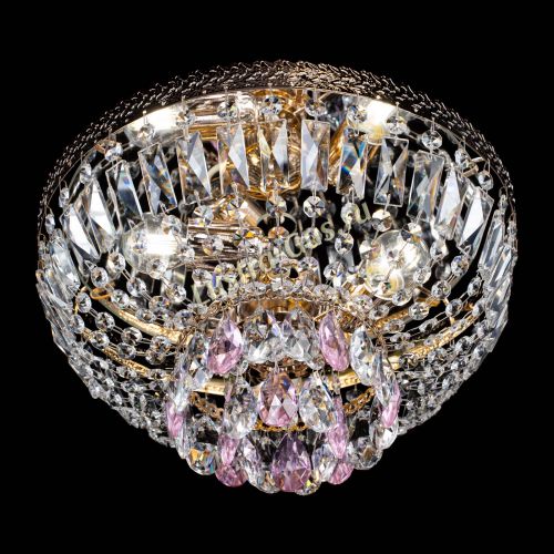 Люстра Милан Астра №3 розовая в Сочи Гусь Хрустальный