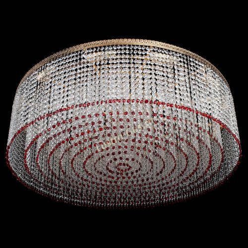 Люстра Милан капель №12 красная в Сочи Гусь Хрустальный