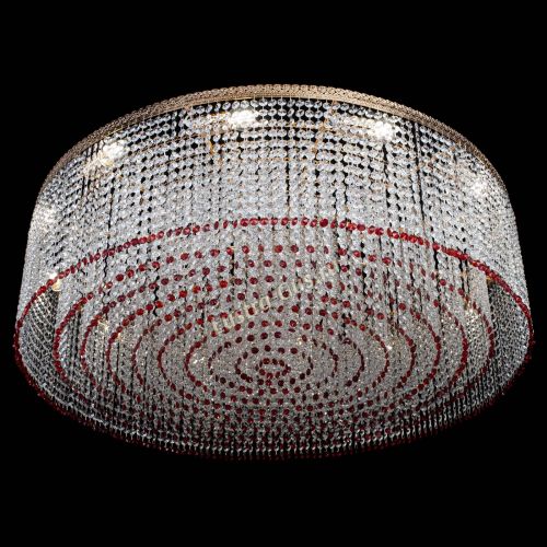 Люстра Милан капель №12 красная в Сочи Гусь Хрустальный