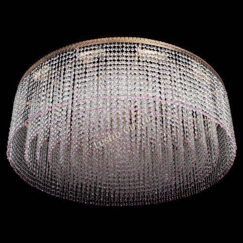 Люстра Милан капель №12 розовая в Сочи Гусь Хрустальный