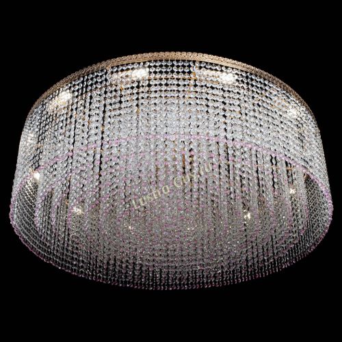 Люстра Милан капель №12 розовая в Сочи Гусь Хрустальный