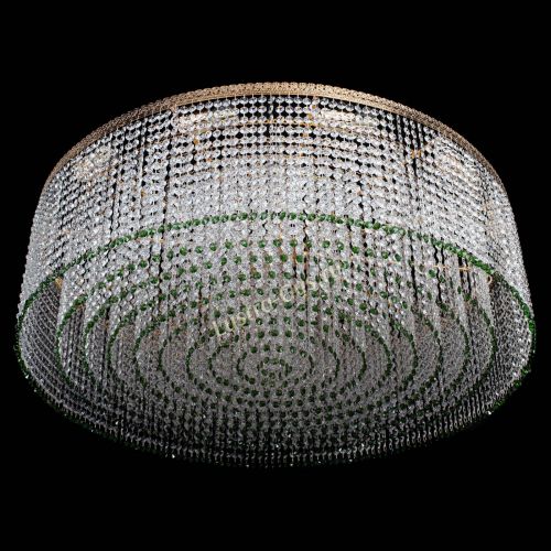 Люстра Милан капель №12 зеленая в Сочи Гусь Хрустальный