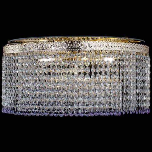 Люстра Милан капель оптикон Фиолетовая в Сочи Гусь Хрустальный