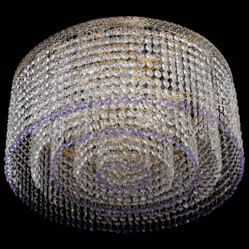 Люстра Милан капель оптикон Фиолетовая в Сочи Гусь Хрустальный