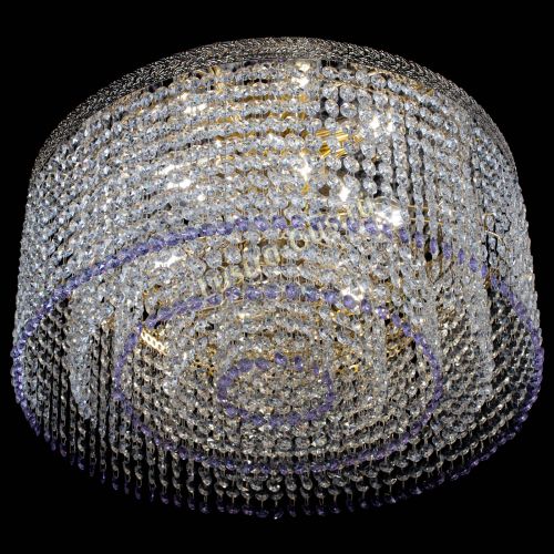 Люстра Милан капель оптикон Фиолетовая в Сочи Гусь Хрустальный