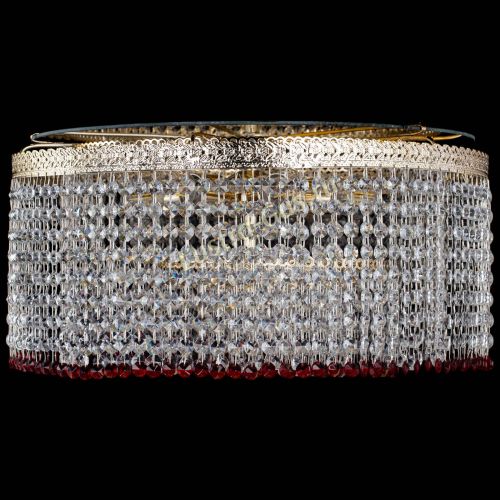 Люстра Милан капель оптикон Красная в Сочи Гусь Хрустальный