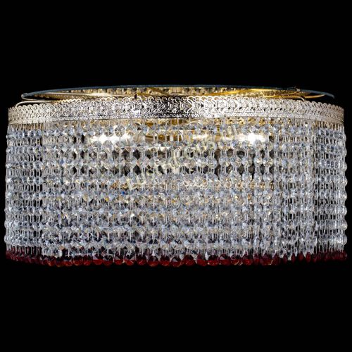 Люстра Милан капель оптикон Красная в Сочи Гусь Хрустальный