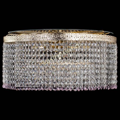 Люстра Милан капель оптикон Розовая в Сочи Гусь Хрустальный