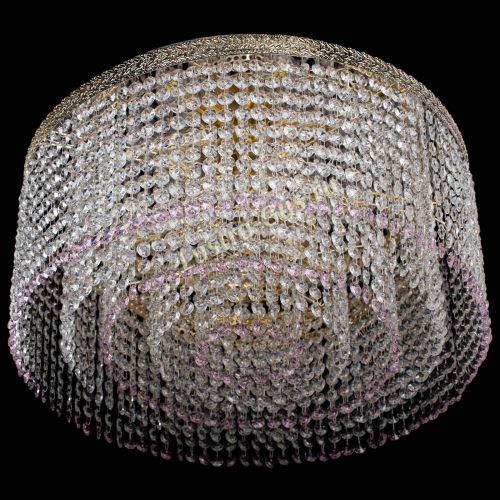 Люстра Милан капель оптикон Розовая в Сочи Гусь Хрустальный