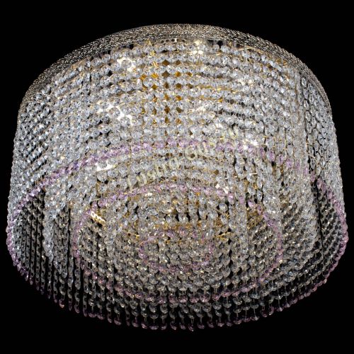 Люстра Милан капель оптикон Розовая в Сочи Гусь Хрустальный