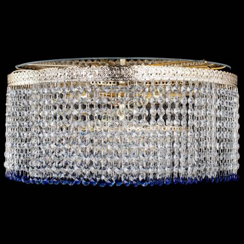 Люстра Милан капель оптикон Синяя в Сочи Гусь Хрустальный