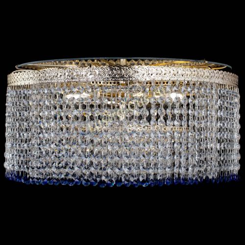 Люстра Милан капель оптикон Синяя в Сочи Гусь Хрустальный