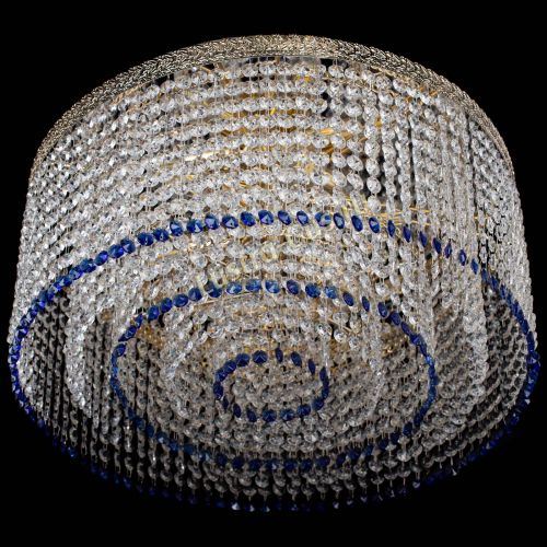 Люстра Милан капель оптикон Синяя в Сочи Гусь Хрустальный