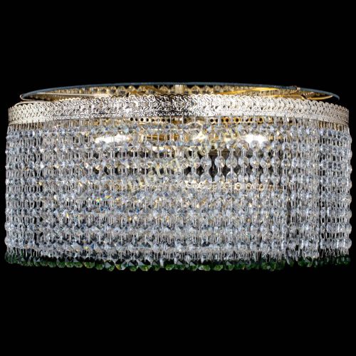 Люстра Милан капель оптикон Зеленая в Сочи Гусь Хрустальный