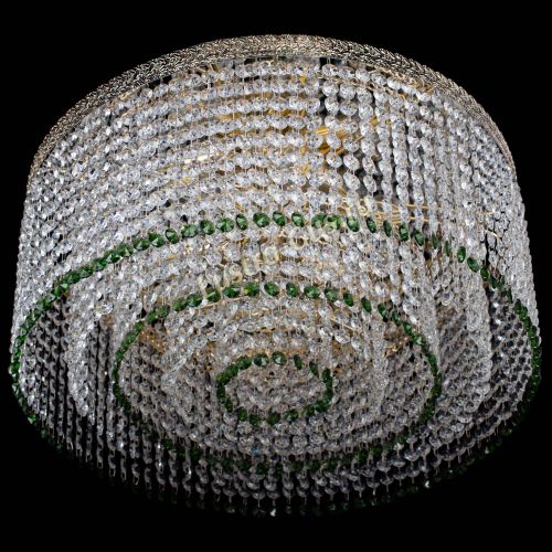 Люстра Милан капель оптикон Зеленая в Сочи Гусь Хрустальный