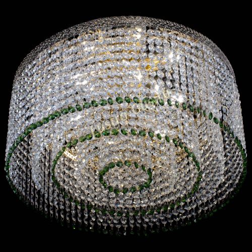 Люстра Милан капель оптикон Зеленая в Сочи Гусь Хрустальный