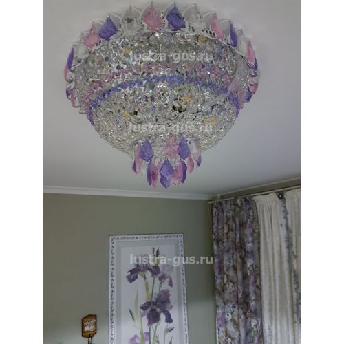 Люстра Катерина дубик цветная в Сочи Гусь Хрустальный