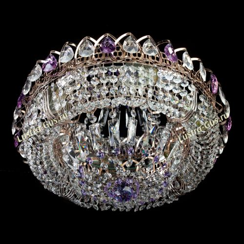 Люстра Кольцо Классика фиолетовая в Сочи Гусь Хрустальный