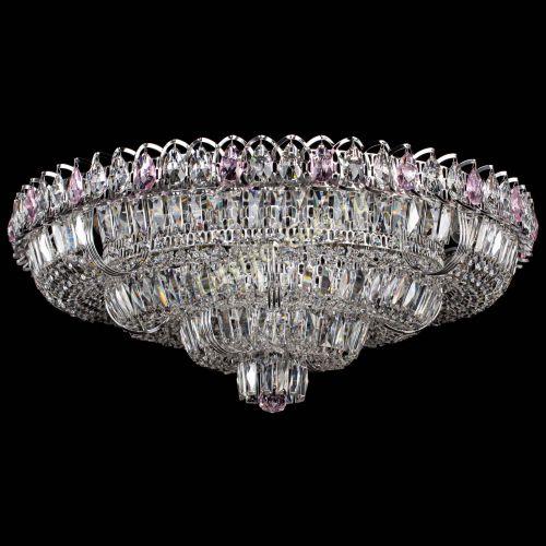 Люстра Тройное Кольцо пластинка розовая в Сочи Гусь Хрустальный