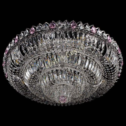 Люстра Тройное Кольцо пластинка розовая в Сочи Гусь Хрустальный