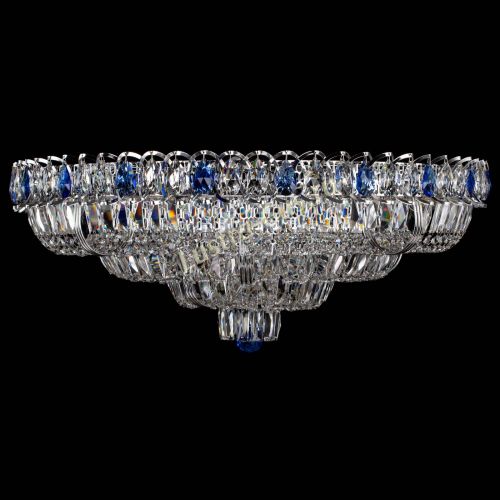 Люстра Тройное Кольцо пластинка синяя в Сочи Гусь Хрустальный