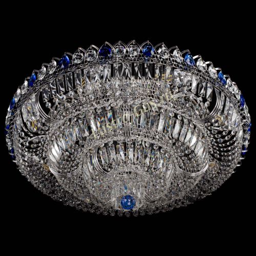 Люстра Тройное Кольцо пластинка синяя в Сочи Гусь Хрустальный