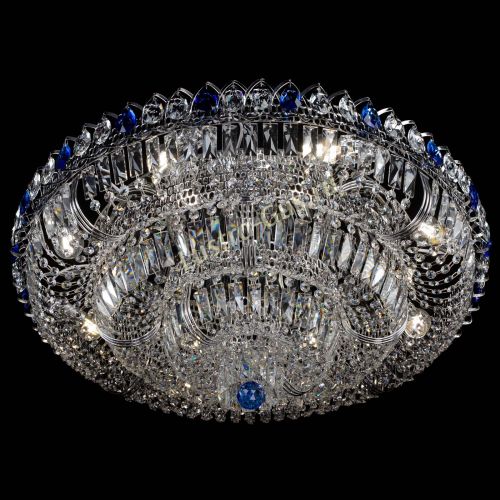 Люстра Тройное Кольцо пластинка синяя в Сочи Гусь Хрустальный